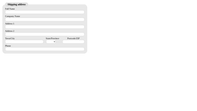 Shipping Address Form