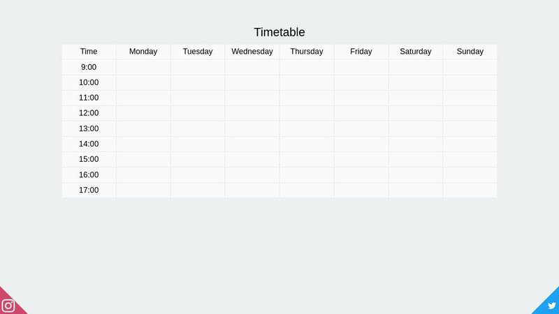 Editable Timetable
