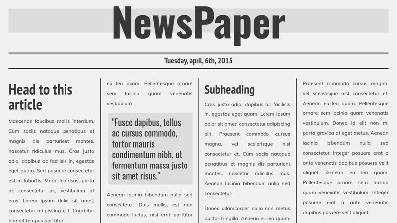 Newspaper Layout with CSS Columns