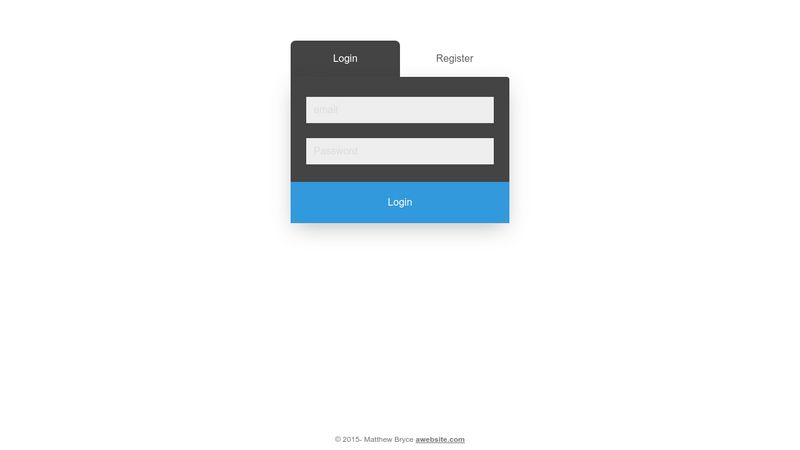 Login and register Tabbed form