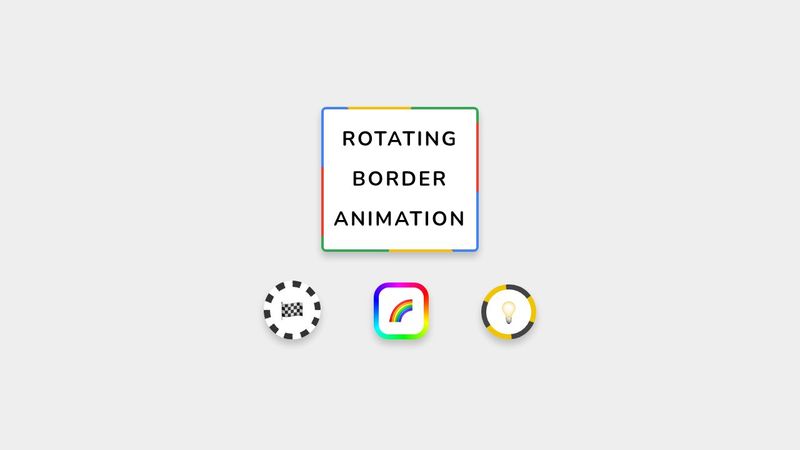 Rotating border animation background in pure CSS with conic gradient Rotating border animation background in pure CSS with conic gradient