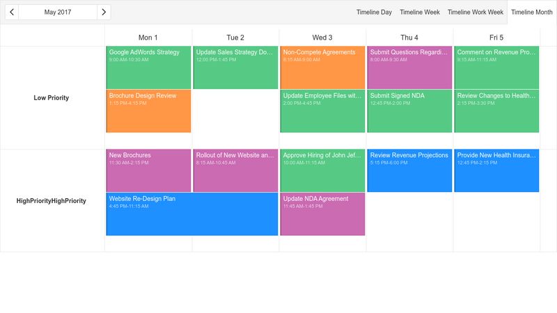 Timelines - DevExtreme AngularJS Scheduler