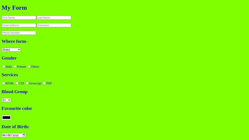 (HTML Form) Assignment on Class-03 (Day- 7)