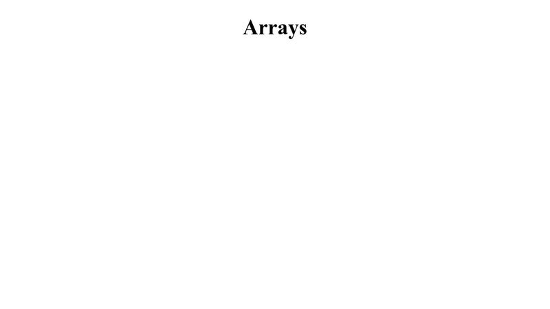 Arrays