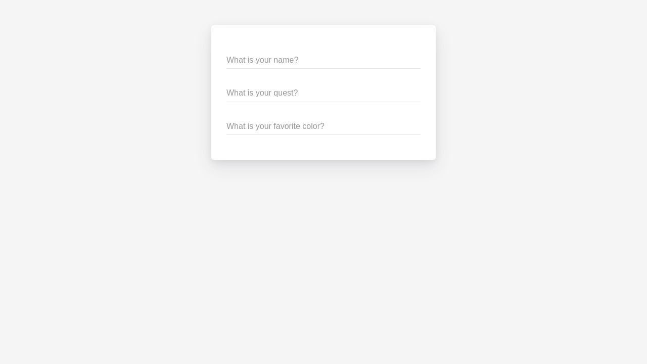 Input Placeholder/Label Animation Input Placeholder/Label Animation