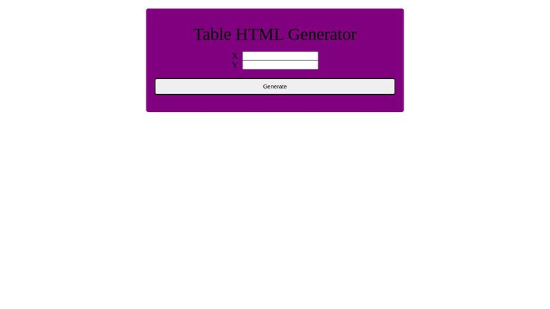 Table HTML Generator image.