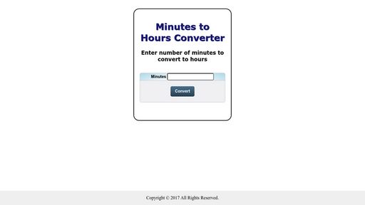Minutes to Hours Converter - Script Codes