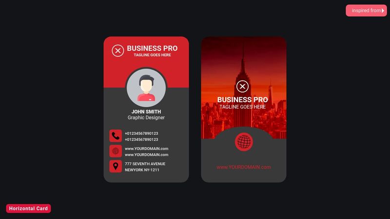 HTML / CSS Vertical Business Card
