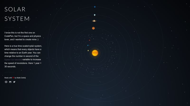 Solar System animation - Pure CSS