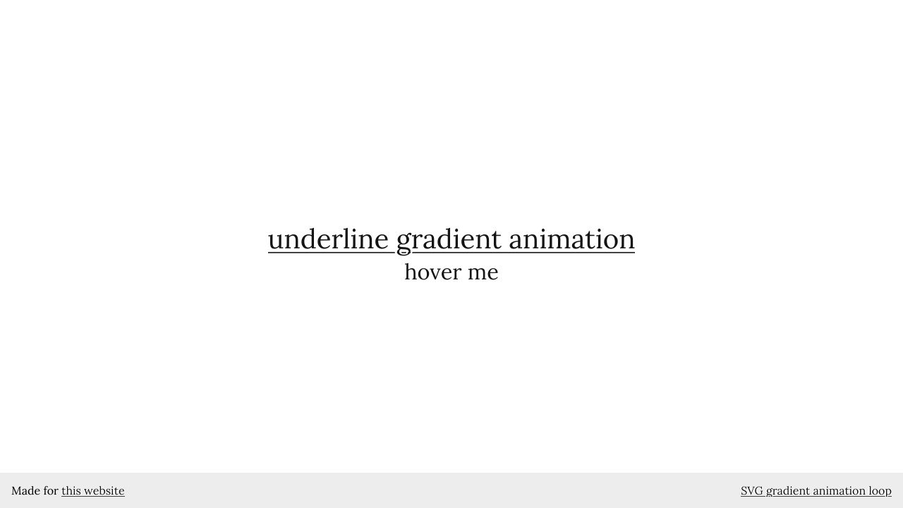 Underline gradient animation
