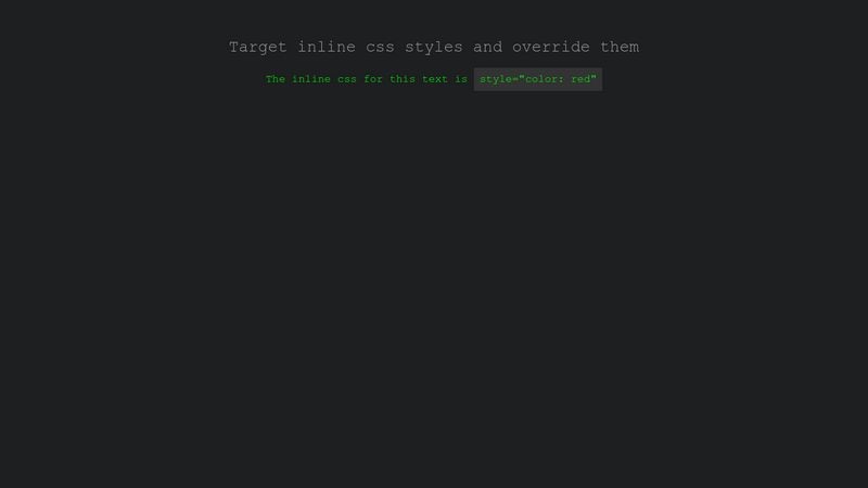 Target Inline Css Styles And Override Them