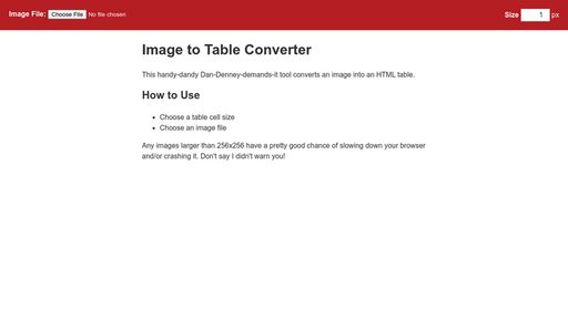 Image to Table Converter - Script Codes