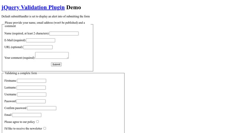 Jquery Validation Example In Php