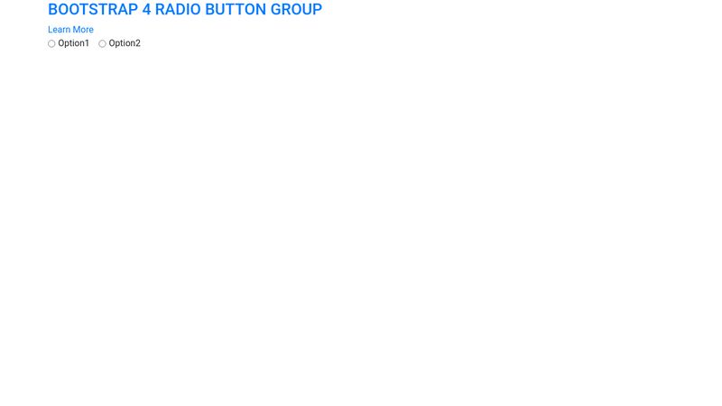 BOOTSTRAP 4 RADIO BUTTON GROUP