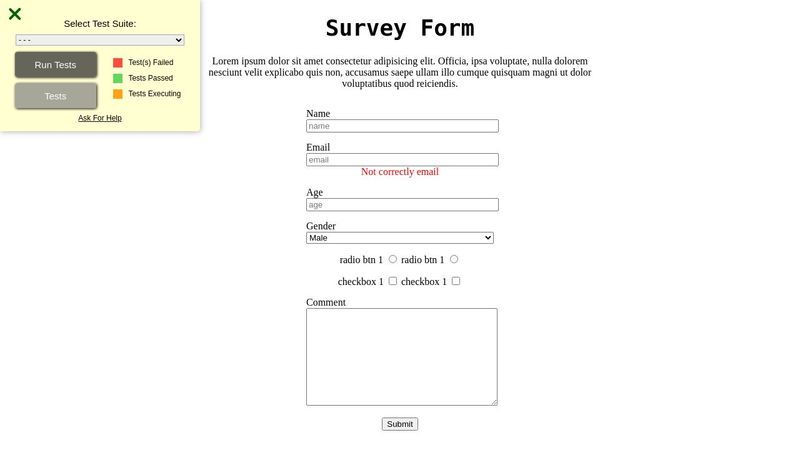 freeCodeCamp - Survey Form