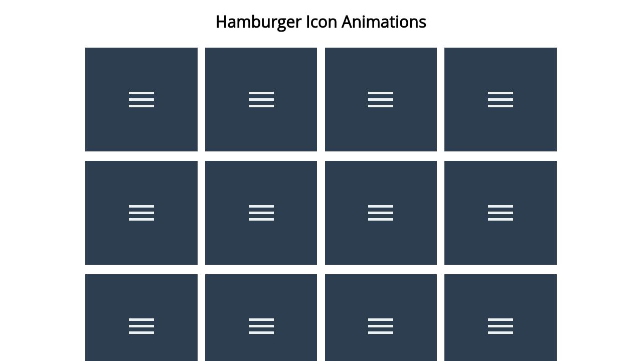 Hamburger Icon Animations Hamburger Icon Animations