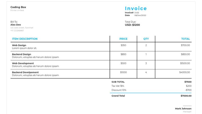 Invoice UI Design