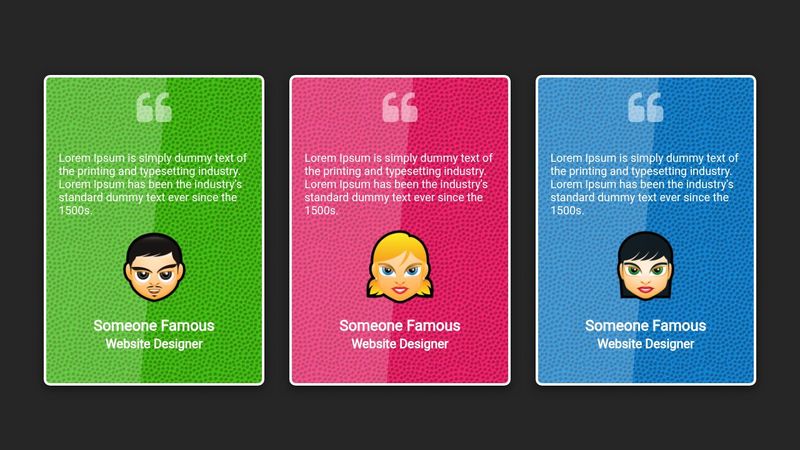 Animated Testimonials Box Design Animated Testimonials Box Design