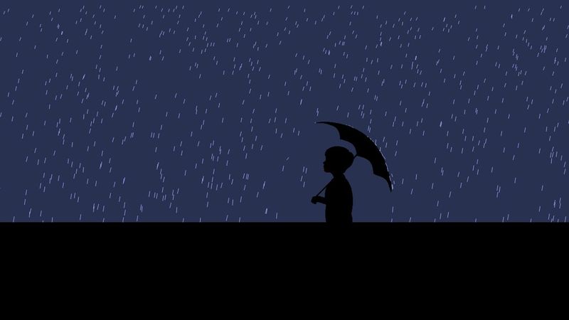 Boy in the rain