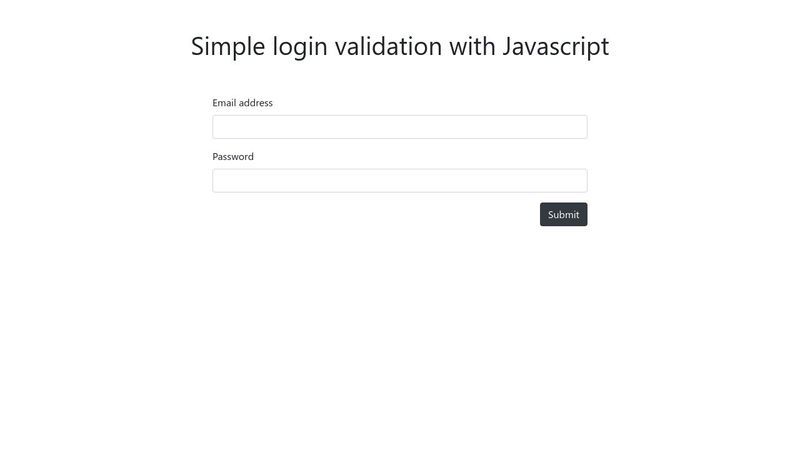 Simple login validation with Javascript