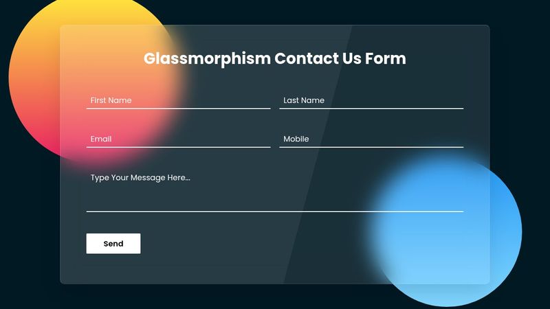 Glassmorphism Responsive Contact Us Form