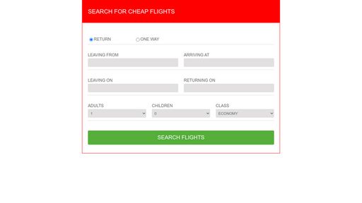 Flight Search Form - Script Codes