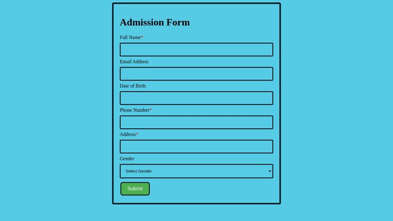 Admission form (basic)