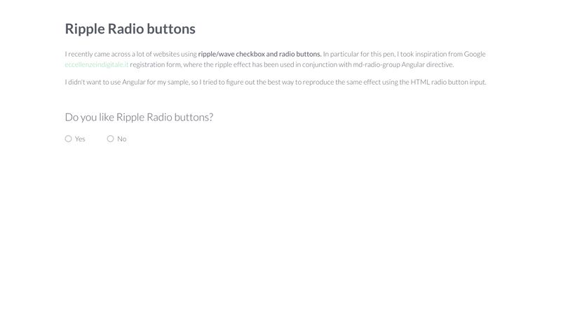 Ripple Radio Buttons - CSS only