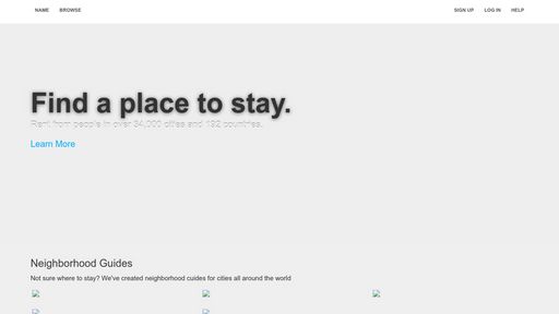 Airbnb Homepage - Script Codes