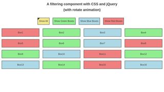 A filtering component with CSS and jQuery (with rotate animation) A filtering component with CSS and jQuery (with rotate animation)