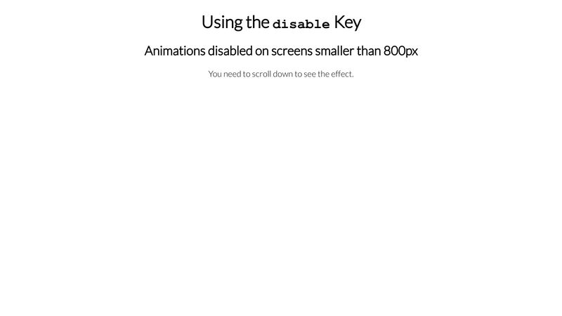 Animate on Scroll Examples - Disable Animaions