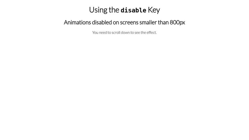 Animate on Scroll Examples - Disable Animaions Animate on Scroll Examples - Disable Animaions