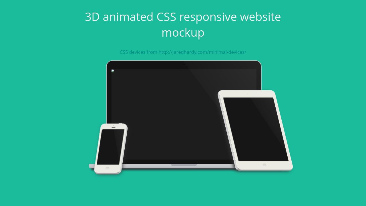 3D animated CSS responsive website mockup 3D animated CSS responsive website mockup