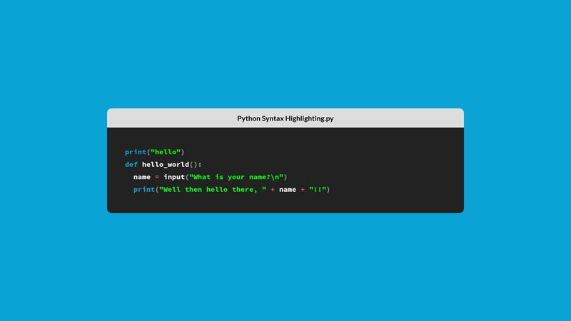 Python Syntax Highlighting