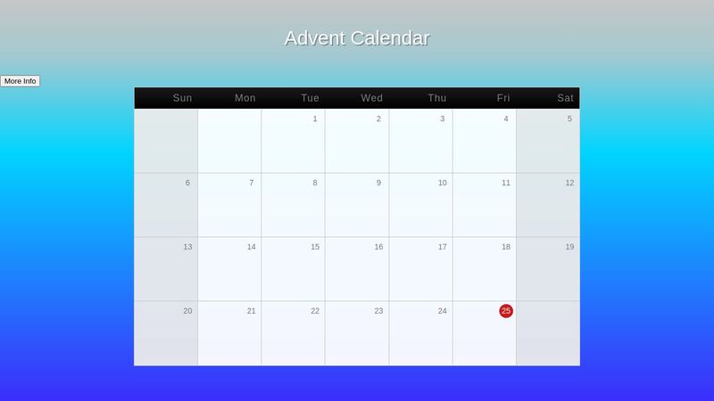An HTML / CSS / Javascript Advent Calendar