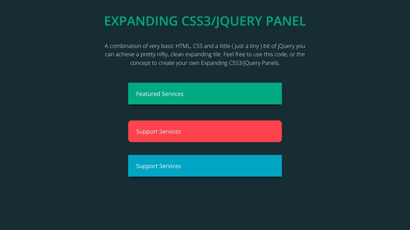 bout schaduw vermoeidheid CSS3/jQuery Panel