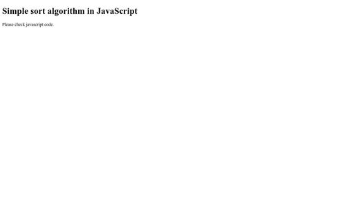 Simple sort algorithm in JavaScrip - Script Codes