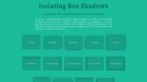 Isolating CSS Box Shadows - Script Codes