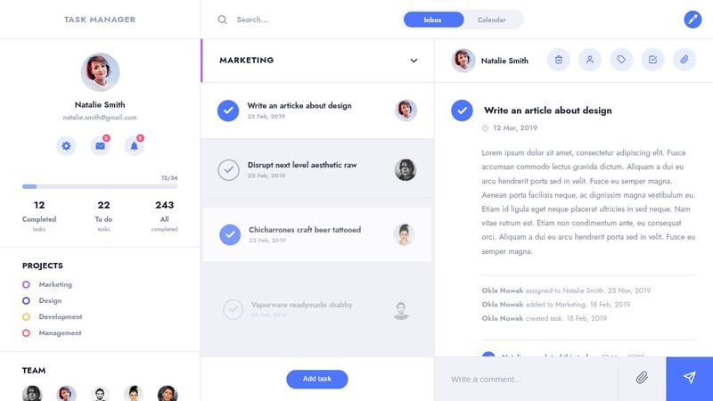 CodePen - Task Manager UI with CSS Grid