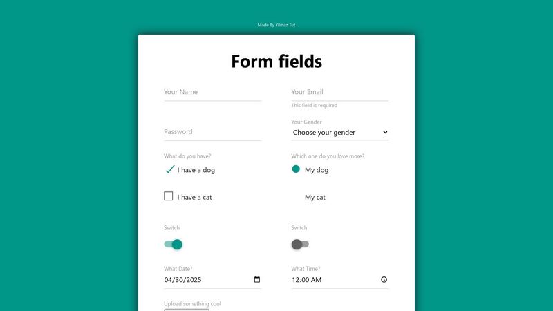 Form field inputs : Materialize Animated (Responsive)