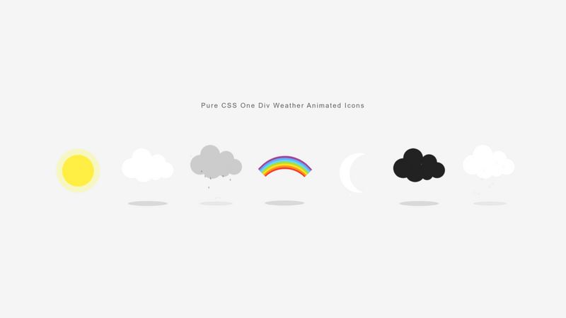 CodePen - Pure CSS One Div Weather Animated Icons