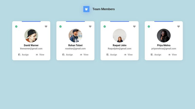 Responsive team section card-using html and css only
