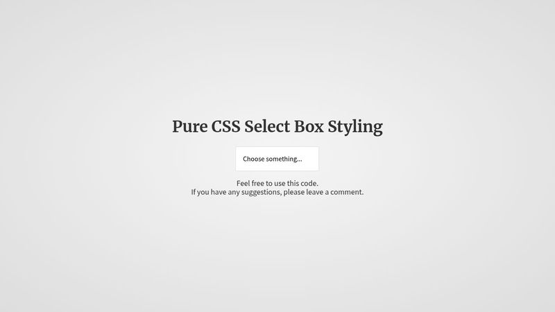 Pure CSS Select Box Styling