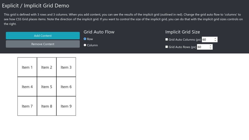 CSS Grid: Explicit/Implicit Grid