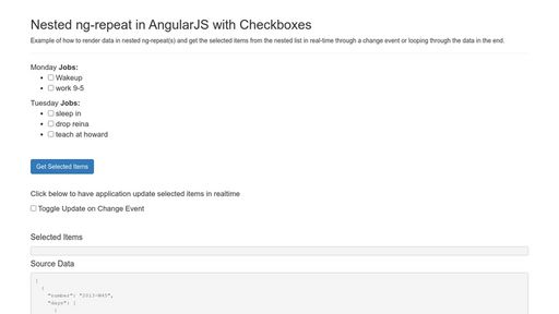 Nested ng-repeat in AngularJS with Checkboxes - Script Codes
