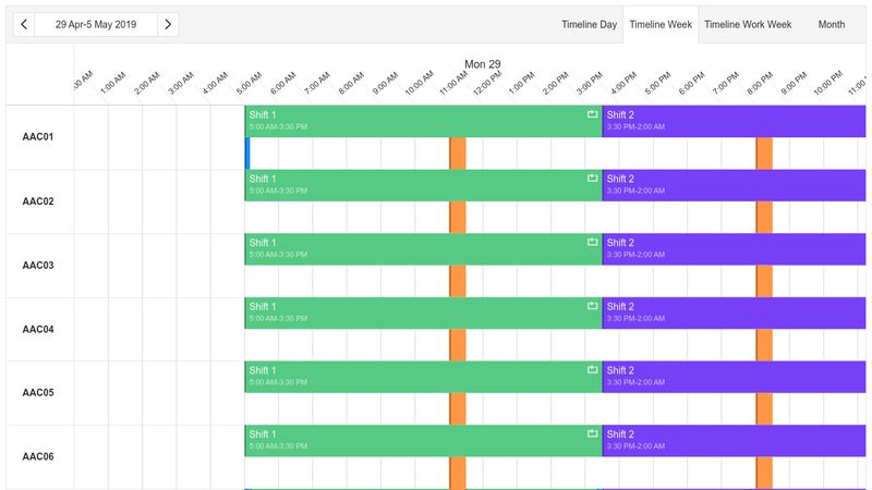 Timelines - DevExtreme Scheduler