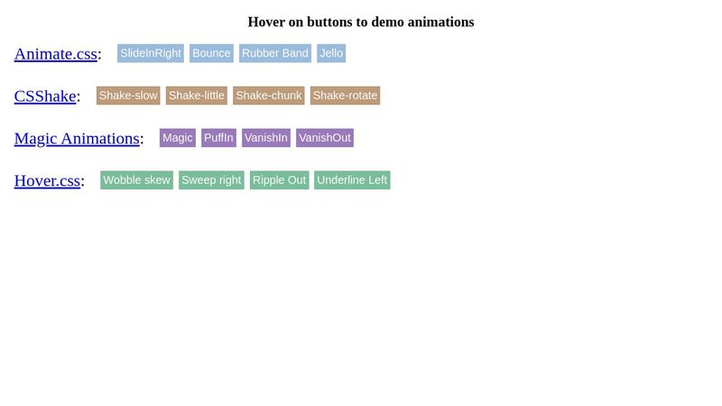 CSS animation libraries CSS animation libraries