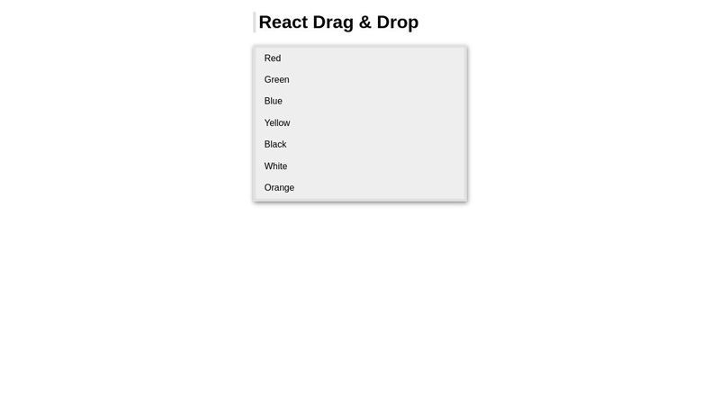 React Drag Drop List React Drag Drop List