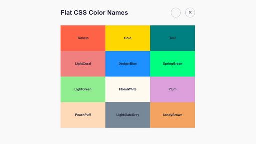 Flat CSS Color Names - Script Codes
