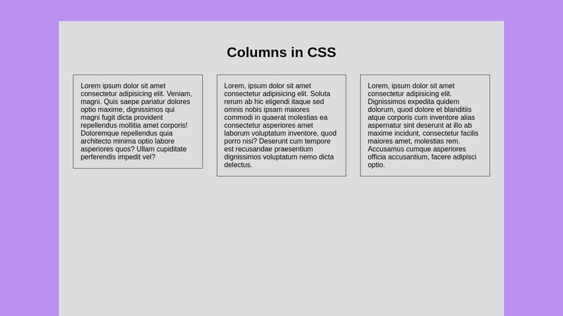Columns in CSS (Responsive)